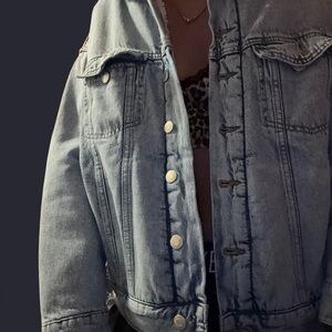 Zumiez Light Blue Denim Jacket with Button Details